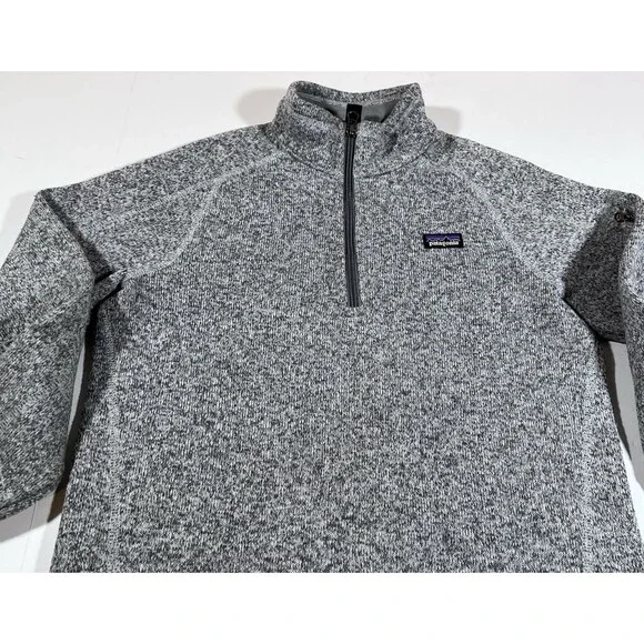 Patagonia Better Sweater Heather Grey 1/4 Zip Pullover Fleece Youth XL 14 - Picture 4 of 13